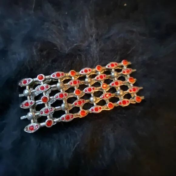 Red Metal Stretch Bracelet  - Picture 2 of 7